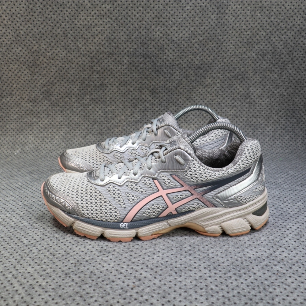 Asics Women's Gray and Pink Athletic Running Shoes